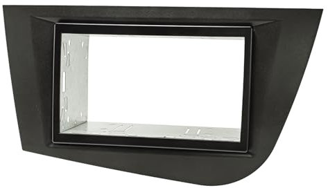 tomzz Audio 2449-030 Doppel DIN Radioblende Set kompatibel mit Seat Leon 2 (1P) Bj.2005-2012 schwarz mit Einbaukit