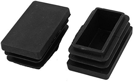 sourcing map 2pcs Bouchon Pied Table Chaise Jambes Tube Embouts Tuyau Inserts Plastique rectangulaire 30 x 50 mm