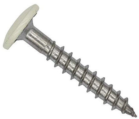 TWISTEC Trespo-Fassadenschrauben, Terrassenschrauben, Holzschrauben, Spanplattenschrauben aus Edelstahl (Reinweiß RAL9010, 4,8x25mm)