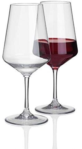 Vedere descrizione Savoy 2 pezzi 570 ml bicchiere per vino rosso Deluxe 100% policarbonato effetto vetro – Calice da vino rosso bicchiere in plastica