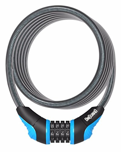 Onguard Neon Series 8159 Re-settable Combo Coil Cable Lock, 180cmx12mm, Blue