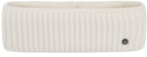 LIERYS Ferri Stirnband Damen/Herren/Kinder (8,5 cm breit) - Made in Germany - Ohrenwärmer in Rippstrick - Ohrenschützer gefüttert mit Baumwolle - 53-60 cm - Herbst/Winter cremeweiß One Size