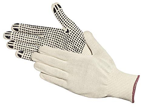 Jah 5010 Baumwoll-Strickhandschuh 12 Paar Noppen leicht natur Gr. 8