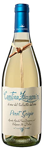 Zaccagnini Pinot Grigio IGT Weißwein, 1 x 0,75l | Trockener, frischer Weißwein aus Italien