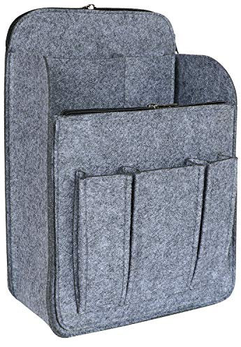 HyFanStr Filz Rucksack Organizer mit Reißverschlusstasche, Handtaschen Organizer Taschenorganizer für Rucksack Groß Grau