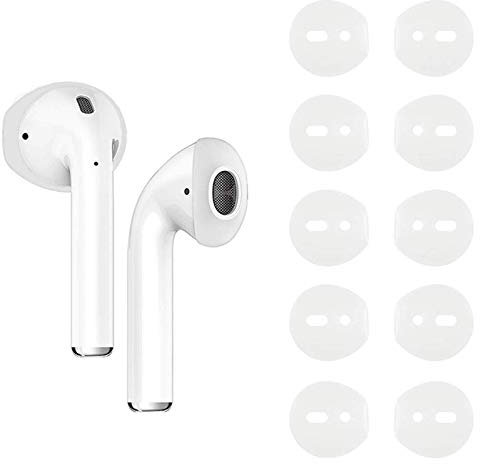 OneCut 5 Paar Silikon-Ohrstöpsel, kompatibel mit AirPods 1 & 2, rutschfest, kratzfest, weiche Ohrpolster für EarPods Kopfhörer/Ohrhörer/Ohrhörer (transparent)