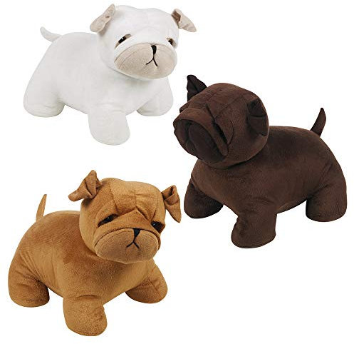 French Builldog Animal Door Stopper Polyester Wedge Filled Heavy Trendy Style (Dark Brown)