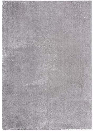 the carpet Relax Weicher, Badezimmerteppich, Bad Set, Badematte, Badvorleger, Anti-Rutsch Unterseite, Waschbar bis 30 Grad, Super Soft, Felloptik Grau, 60 x 110 cm