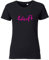 Roughtex Damen T-Shirt mit Spruch „läuft“ – Bio Baumwolle – Rundhals – minimalistisches Design mit Print in Gold/Weiß/Neonpink – nachhaltig & fair produziert Schwarz Neonpink M