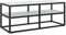 INLIFE TV-Schrank Schwarz mit Weißer Marmor-Optik Glas 100x40x40 cm