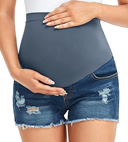 fitglam Umstands-Shorts für Frauen mit Taschen für Schwangerschaft, Lounge, Workout, Laufen und Pyjama, Mittel