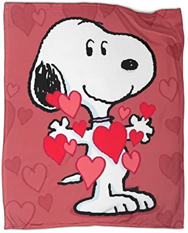 Snoopy Flanell Decke,Kinderdecke 3D Drucken Microfaser Flauschig Weich Warm Plüsch Wohndecke Fleece Tagesdecke Decke Für Sofa Und Bett 60x80inch(150x200cm)
