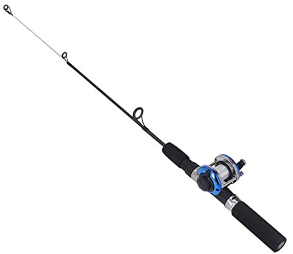 Eisangelruten-Kombination, Ultraleichte 67-cm-Angelrute mit Angelrollen-Kit Inklusive 10 Eisangelhaken, Aufbewahrungsbox, Angelschnur und Angellöffel, Angelset für