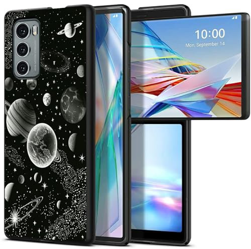 BWEGRHE Moon Space Schutzhülle für LG Wing 5G (2020), schlank, hart, Polycarbonat, stoßfest, kabelloses Laden, Handyhülle für LG Wing 5G (2020)