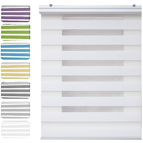 Lamellenvorhang 35 x 340 cm Sichtschutz, Lichtschutz, Blendschutz Lamellen Rollo mit Verstellbarer Kette für Fenster oder Tür, Badezimmer, Weiß