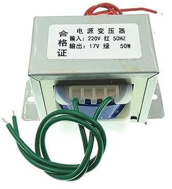 FUNTLY transformateur de Puissance monophasé Transformateur de Puissance 50W 220V à 17V 3A AC 17V transformateur Circuit de Commande Automatique Repose-Pieds