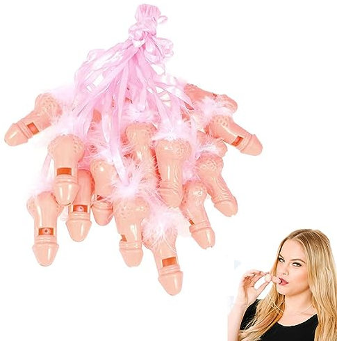 EHOTER Lot de 10 sifflets drôles pour enterrement de vie de jeune fille, sifflets fantaisie en forme de sifflet pour enterrement de vie de jeune fille
