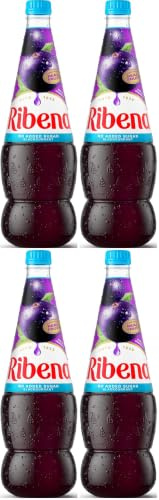 Ribena Blackcurrant Squash No Added Sugar 1.5L – Real British Blackcurrants | Rich in Vitamin C | No Artificial Colours or Flavours | 100% Recycled Plastic Bottle (Pack of 4)