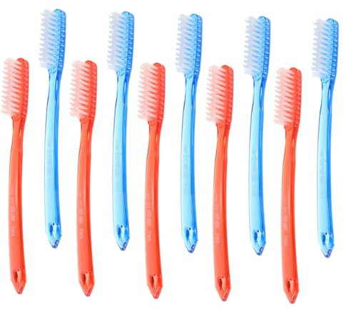 IWOWHERO Toothbrushhard 10 Stück Zahnbürsten Mit Harten Borsten Für Erwachsene Zum Reinigen Leichte Reisezahnbürsten