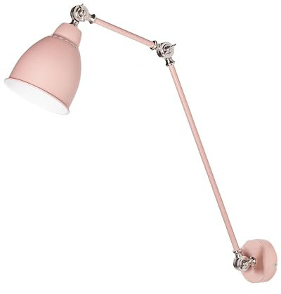 Beliani Wandleuchte Metall rosa Schirm Glockenform mit verstellbarem Arm Mississippi L