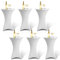 Jopassy 6er-Set Stehtischhusse Stretch Ø70-75 cm Elegante,Verstärkung im Fußbereich, 40°C Maschinenwäsche, Stretch-Husse Weiß Hussen für Stehtische Tischhusse Bistrotisch