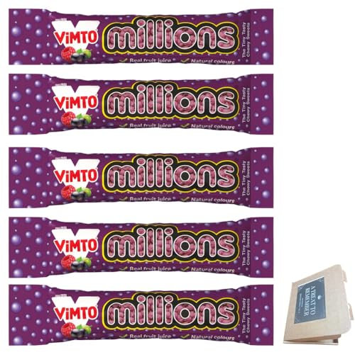 Vimto Millions Sweets Candy Vimto Flavour Tubes 40g - Pack Of 5