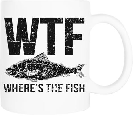 Wtf Wheres The Fish Keramiktasse, Weiß, Klassische Tasse
