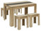 FURNITABLE Esszimmer Tisch- und 4 Hocker Set 5-teilig Essgruppe Esszimmergruppe Sitzgruppe Küchentisch mit 4 Stühlen platzsparend Eiche+Schwarz 110x70cm