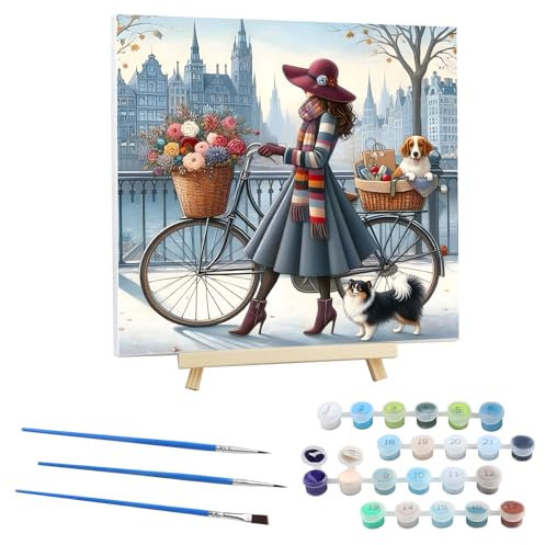 EOBROMD Peinture par numéros adultes avec cadre, toile sans plis avec cadre, décoration de la maison 30 x 30 cm