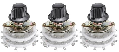 QUARKZMAN Interruttore Rotativo 4P4T a 4 Poli 4 Posizioni per Selezione di Banda, 2 Deck per Tv, Radio, Macchine Domestiche, 3 Pezzi
