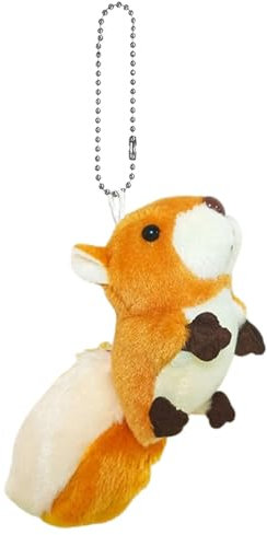 Foway Gefülltes Eichhörnchen-Spielzeug, Eichhörnchen-Plüsch-Schlüsselanhänger-Spielzeug,Eichhörnchen Plüschpuppe Cartoon Schlüsselhalter - 10 cm brauner Eichhörnchen-Taschenanhänger,