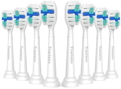 Trustnice Toothbrush Heads for Philips Sonicare Brush Head -Compatible with All Sonicare Snap-on Electric Toothbrush Modle, 8 Pack (White, 8 Count (Pack of 1))