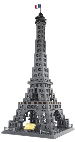 Hallisun Pariser Eiffelturm Bausteinset, weltberühmte Wahrzeichen Sammlungsset, Architekturmodellbausatz, Lernspielzeug für Kinder und Erwachsene, als Geschenk und Büro Wohndekoration, 976 Teile