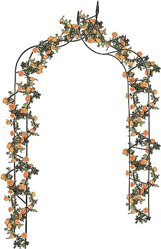 Archi da giardino Struttura per arrampicarsi su arco di fiori in arte del ferro | Piante pergolate gotiche Traliccio di supporto per arrampicata su rose per sentieri, prati, cortili, cerimonie, matri