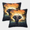 DAZBDEOCK Elefant 2er Set Kissen Bezug Kissenbezug Kuschelkissen für Sofa Schlafzimmer Couch Outdoor Kissen 40x40cm