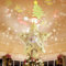 Weihnachtsbaum Topper Dekorationen - 3D Silber Glittered für Weihnachtsdekoration Stern Licht Baum Topper mit LED rotierenden Projektor für Urlaub Baumdekoration(Gold-Santa Claus)