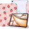 Vozehui Custodia per iPad Air 13 M2 2024 con portapenne, supporto Touch ID, auto wake/sleep iPad Air 13 Cover 2024, fragola
