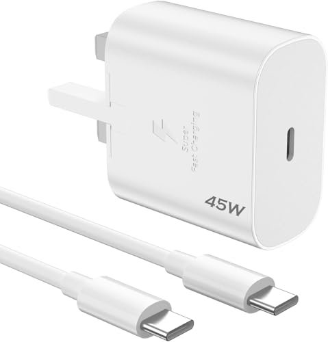 KP TECHNOLOGY 45W Super Fast Charger for Motorola Moto Razr 60, 50, 40 - Ultra/Motorola Edge 60, 50, 40 Neo - Pro - Ultra - Fusion, USB C Charger (Plug + Cable) (WHITE)