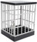 Cell Phone Jail Lock Box Mobile Phone Prison Lockable Cage Lock Up Safe Smartphone Stand Storage Gadget for Classroom Family Time Party Fun Presents (Black Grey)