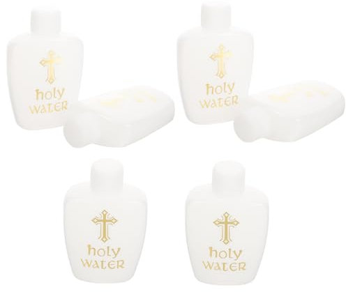 Amosfun 6pcs Holy Water Bottles Small Plastic Flask Catholic Accessories Vials