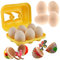 Holzeier Musikinstrumente*6pcs, SilverChry Ostereier aus Holz, Holzeier zum Handbemalen, Hölzerne Eierschüttler, Holzeier Ostern, Rasseleier Set, Holzeier Spielzeug Kinder (Holzfarbe)