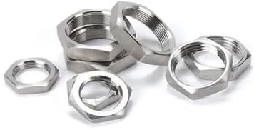 EKFBQBGW 1/8 1/4 3/8 1/2 3/4 1 1-1/4 1-1/2 2 2.5 3 4 BSP Female Thread Hex Lock Nut Pipe Fitting 304 Stainless Steel (1/2)
