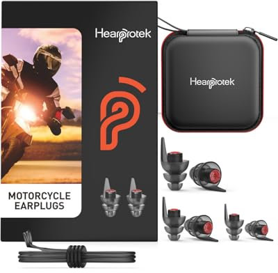 Hearprotek Wiederverwendbare Motorrad Ohrstöpsel - 3 Paar, Effektiver Gehörschutz mit Windgeräusch-Reduzierung, Ideal für Motorradfahren, Rennsport, Konzerte, Arbeit, Reisen (24dB)