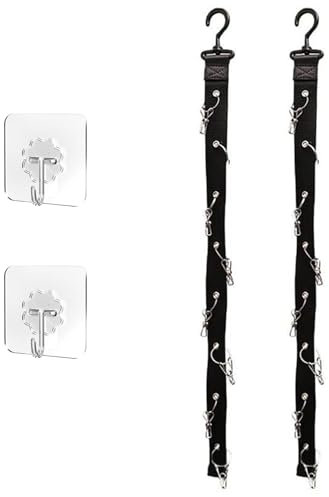 Yuannee Organizador de Gorras,2 PCS Colgador Gorras Vertical Perchero Expositor de Gorras Deportivas Porta Gorras con 2 Ganchos Adhesivos Colgar Gorras para Pared