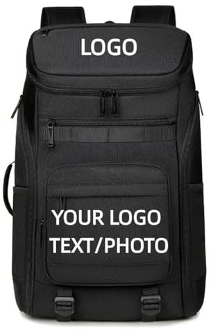 Personalisierte Sportrucksack Basketball Tasche Tennistasche Badminton Schläger Tasche Rucksack für Reisen Persönlichkeit Anpassung Camping Tasche Black,15 inches