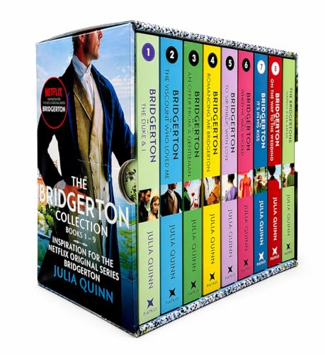 Bridgerton Family Complete Series #1-9 Bücher-Box-Set von Julia Quinn, vollständige Kollektion, historische Romantik