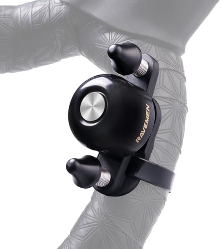 RAVEMEN Q3 Timbre de Bicicleta de Carretera, 90-100 dB con Doble Martillo Apto para Manillares de hasta 47 mm para la Mayoría de Las Posiciones de Agarre Fácil Instalación Material de Latón