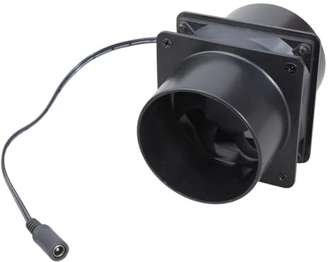 LLINthy Ventilatore di scarico da 12 V, 8 cm, silenzioso, per condotto in linea, ventilatore industriale per bagno, cucina, bagno, cucina, piccolo spazio e controllo dell'umidità