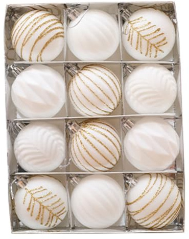 Aboiled 12PCS 6CM Christmas Ball Ornaments Tree Decorations for Holiday Wedding Christmas Tree Decoration Hanging Ball C