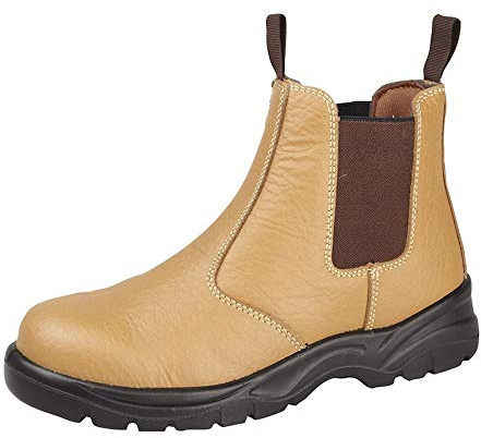Chelsea Safety Boot - Tan - Tan - size UK Mens Size 12
